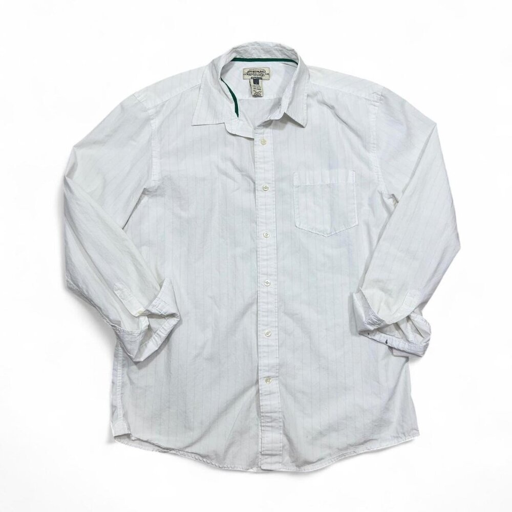Vintage American Rag Cotton Striped White Button Long Sleeve Large - Picture 4 of 8